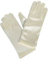 Girls White Satin Gloves
