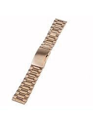 Neewer 22mm Watch Chain Replacement Stainless Steel Bracelet Watch Band Flat Ends Gold Color