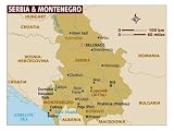Map of Former Union of Serbia and Montenegro (Yugoslavia), Europe Premium Photographic Poster Print
