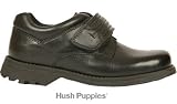 Hush Puppies Attack Black Leather Boys School Shoe