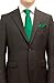 Men's Solid Color NeckTie & Matching Pocket Square Handkerchief Set (Emerald Green)