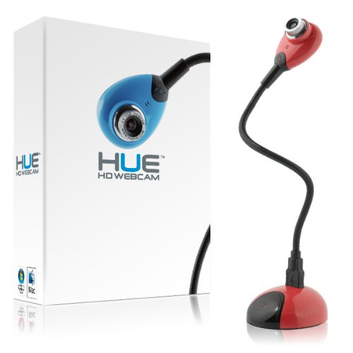 Hue HD USB webcam (red) with built-in mic for Windows & Mac - Skype, MSN, Yahoo, iChat