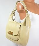 NEW AUTHENTIC COACH KRISTIN PATENT LEATHER CONVERTIBLE HOBO (Beige/Brass) Reviewed