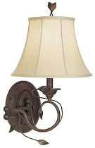 Bronze Leaf Motif Plug-In Swing Arm Wall Lamp