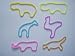Zoo Animal Assorted Rubber Band Bracelets 24 Pack. Contains, Hippopotamus, Rhinoceros, Giraffe, Kangaroo, Elephant, Ostrich. . Variety of colors, pink, blue, yellow, orange, purple and brown