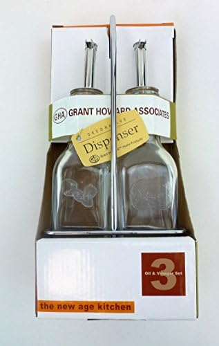 GHA Grant Howard 3 Pc Oil & Vinegar Set Decorative Dispensers