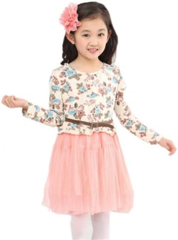 2014 spring new Korean Floral Kids girls baby princess dress veil,Purple7 Child US