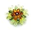 SilverAmber 925 Sterling Silver & Baltic Amber Jewellery - Brooch 4026M