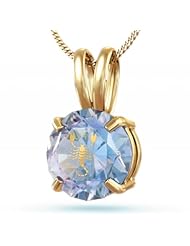 Gold Plated Necklace: Zodiac Necklace with Inscriptions of 24kt Gold on CZ