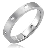 41Zqc3mjGIL. SL160  Mens Stainless Steel Diamond Band Ring  Band Width:4mm