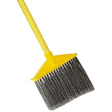 Rubbermaid Commercial Angled Large Broom, Polyethylene Bristles, 46-7/8" Metal Handle, Yellow/Gray (6375-00GY)