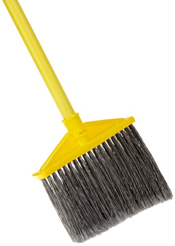 Rubbermaid Commercial Brute Angled Large Broom,  Polyethylene Bristles, 46-7/8 Inch Metal Handle, Yellow/Gray (6375-00GY)