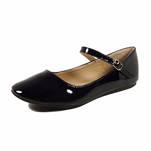 Nova Utopia Women's Mary Jane Style Ballet Flats,NFLA01 MJ BlackPatent 7h