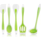 KitchCo 5-Piece Heat-Resistant Cooking Utensil Set - Designed w/Premium Non-Stick Silicone for Superior Durability, Hygiene & Comfort of Use