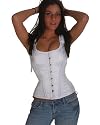 Shoulder Strap Satin Steel Boned Custom Overbust Bridesmaid White Corset Back Lacing Corset