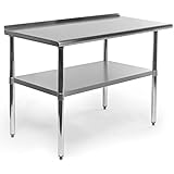 Gridmann NSF Stainless Steel Commercial Kitchen Prep & Work Table w/ Backsplash - Multiple Sizes Available - 30" 36" 48" 60" 72" 96"