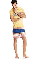 Pepe Jeans London Bañador Tipo Bermuda Bud (Azul Oscuro / Rojo)