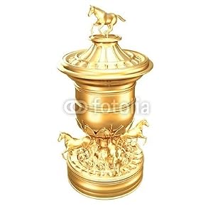 Peel and Stick Wall Decals - Gilded Horse Racing Trophy 
