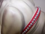  : Little Pearl Vinyl Dog Collar 8in Red 33P