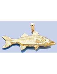 Gold Nautical Charm Pendant 3-D Snook Fish