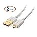 Cable Matters 2-Pack, Gold Plated Hi-Speed USB 2.0 Type A to Micro-B Cable in White 15 Feet