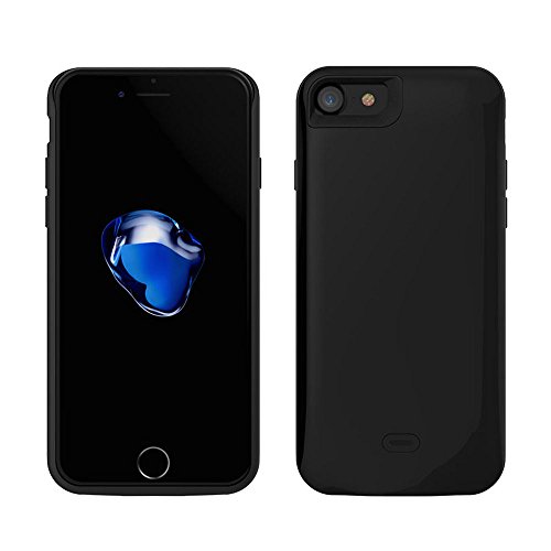 iPhone 7 Battery Case- Gomeir Ultra Slim Charging Case High-Capacity 5200mAh External Battery Case for iPhone 7 (Build-in Magnetic Works with Magnetic Car Phone Mount Holder) (Black)
