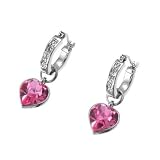 Image of Oliver Weber 8546 Rhodium Swarovski Crystal Rose Earrings