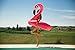 Moon Boat Giant Inflatable Pink Flamingo Pool Floats, 4 ft Wide, with 2 Flamingo Drink Holder Coaster (TM)