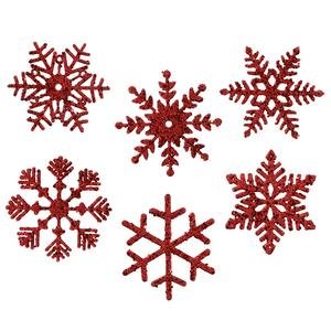 Vickerman 25482 – 5″ Red Glitter Assorted Snowflake Christmas Tree Ornament (6 pack) (M117303)