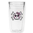 Girly Skull (Bright Eyes) 12 oz Slimline Insulated Beverage Tumbler, Clear