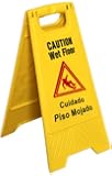New Star Foodservice 54613 Safety Caution Wet Floor Sign English / Spanish 25-inch