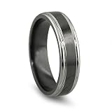 Edward Mirell Gray and Black Titanium Ring [R336B]