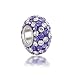 Bling Jewelry Swarovski Crystal Purple Stripe Bead Fits Pandora 925 Silver Charm