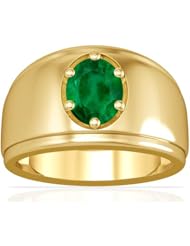 14K Yellow Gold Oval Cut Emerald Solitaire Ring