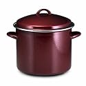 Paula Deen Enamel on Steel 12 Quart Stockpot, Red