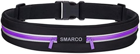 Waist Packs,Smarco Running Belt for Cell Phone during outdoor exercise - Two Pockets(Purple)