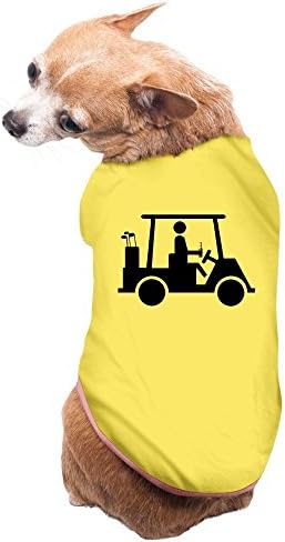 Yellow GOLF CART CADDYSHACK BEER HUMOR Supplies Dog Jackets Puppy T Shirt