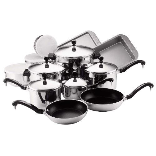 Farberware Classic Stainless Steel 17-Piece Cookware Set product image