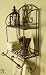 Tuscan Wrought Iron 2 Tier Wall Shelf with Towel Bars