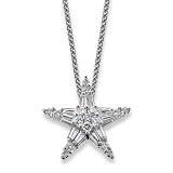 Search : 14K White Gold Endless Diamond Star Pendant