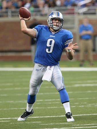 Redskins Lions Football: Detroit, MI - Matthew Stafford Photographic Poster Print by Carlos Osorio, 9x12