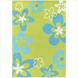 Chic Lime Sky Blue Contemporary Rug Size: 2' x 3' by 