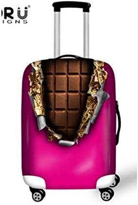 3D Chocolate Travel Suitcase Luggage Cover For 18 20 22 24 26 28 30 Inch Luggage Protective Coves Funny Elastic Dirtproof Cover - C0556S