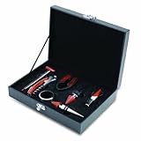 Picnic Time Grenache 7-Piece Wine Accessory Set in Black Gift Box