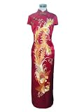 Chinese Silk Phoenix Embroidery Qipao Dress