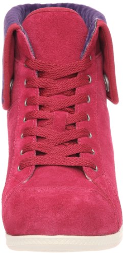 Crocs LoPro Suede Hi-top Sneaker, Chaussures montantes femme - Rouge (Pomegranate/Mulberry), 39-40 EU (W9 US)