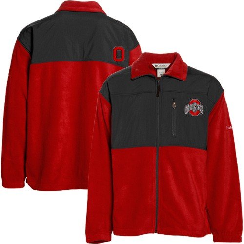 Columbia Ohio State Buckeyes Black-Scarlet Fastbreak Fleece Jacket (Medium)