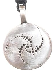 Fibonacci Chaos Spiral Pewter Pendant Necklace