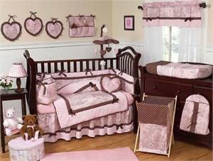 JOJO Designs Pink Toile Pink & Brown 9pc Crib Set product image