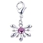 Amore Lavita(tm) Ruby Flower 925 Sterling Silver Lobster Clasp Charm For Charm Bracelet Holiday Jewelry